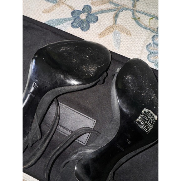 Alexander Wang Atalya Black Suede Sandals Clear Strap‎ Heels Size 38 - Picture 8 of 10